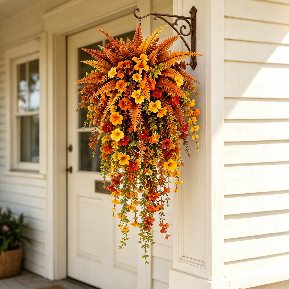 🍂 Artificial Autumn Fern Decor for Porch & Front Door